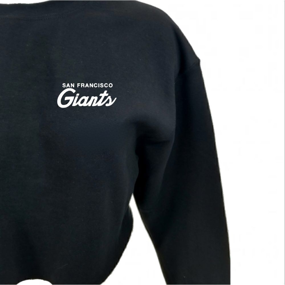 SAN FRANCISCO GIANTS Double Script Retro "Cropped" Crop Top Pullover Sweatshirt - Picture 4 of 6